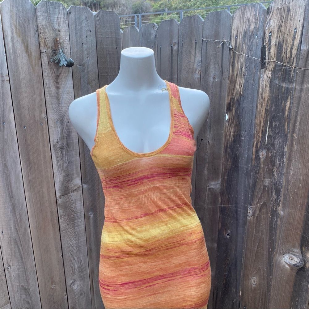 Zadig & Voltaire vintage Vibrant Orange Knit sheet maxi dress size medium - Picture 4 of 14